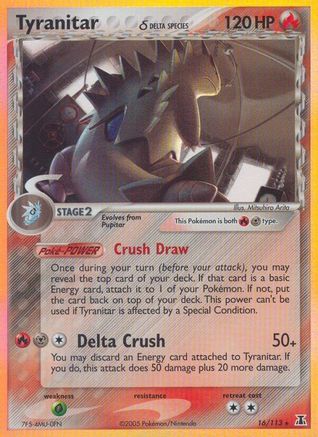 Tyranitar (Delta Species) 016/113 - Holo Rare - Reverse Holofoil
