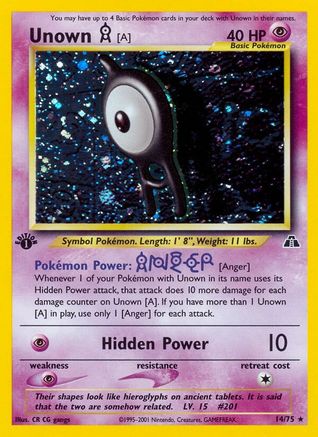 Unown [A] (14) 014/75/75 - Holo Rare - Holofoil