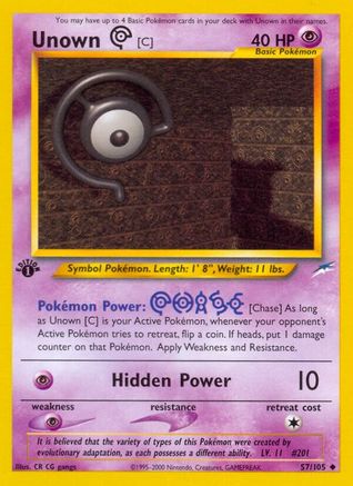 Unown [C] 057/105/105 - Uncommon - 1st Edition