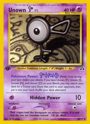 Unown [F] 048/75/75 - Uncommon - 1st Edition