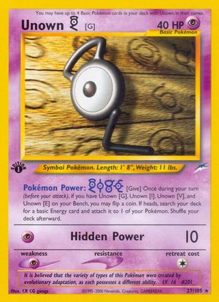 Unown [G] 027/105 - Rare - Unlimited