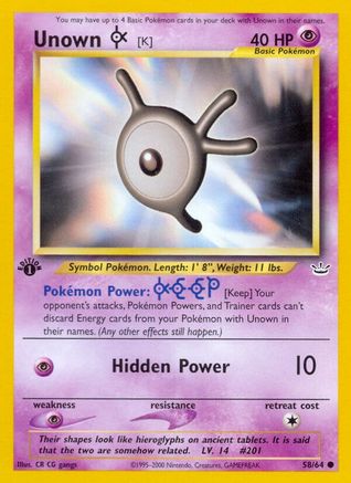 Unown [K] 058/64/64 - Common - Unlimited