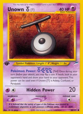 Unown [T] 088/105/105 - Common - 1st Edition