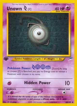 Unown [Z] 060/105/105 - Uncommon - Unlimited
