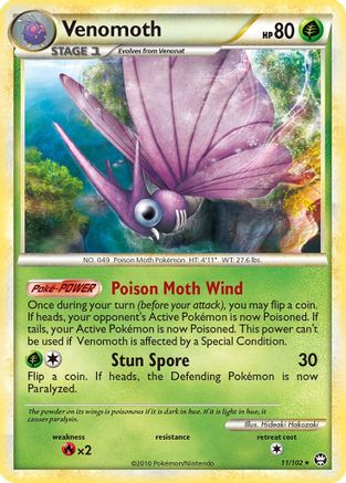 Venomoth 011/102/102 - Holo Rare - Holofoil