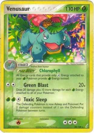 Venusaur 028/100/100 - Rare - Reverse Holofoil