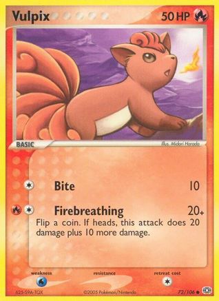 Vulpix 072/106 - Common - Reverse Holofoil