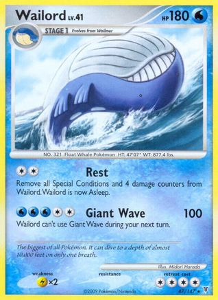 Wailord 047/147 - Rare