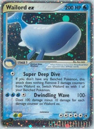 Wailord ex 100/100 - Ultra Rare - Holofoil