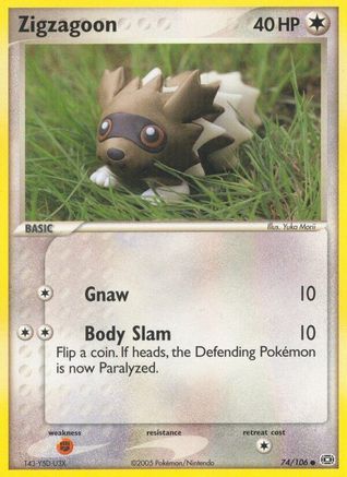 Zigzagoon 074/106 - Common - Reverse Holofoil