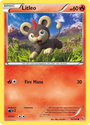 Litleo (19) 019/106 - Common - Reverse Holofoil