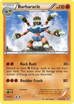 Barbaracle 049/106 - Rare - Reverse Holofoil