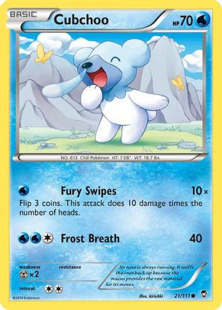 Cubchoo 021/111 - Common - Reverse Holofoil