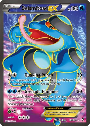 Seismitoad EX (106 Full Art) 106/111/111 - Ultra Rare - Holofoil