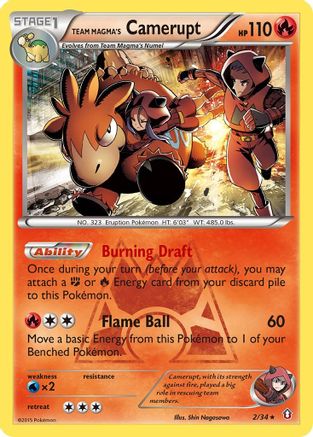 Team Magma's Camerupt 002/34/34 - Holo Rare - Holofoil