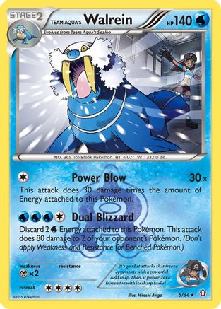 Team Aqua's Walrein 005/34/34 - Holo Rare - Holofoil