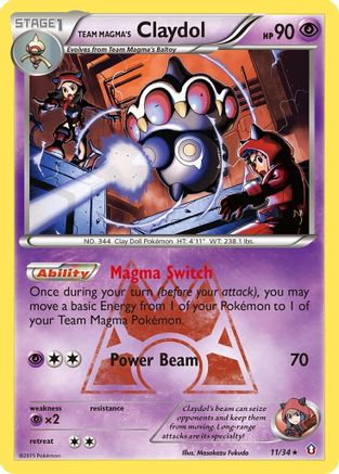 Team Magma's Claydol 011/34/34 - Holo Rare - Holofoil