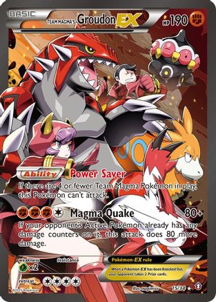 Team Magma's Groudon EX 015/34/34 - Ultra Rare - Holofoil