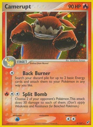 Camerupt 004/107 - Holo Rare - Reverse Holofoil