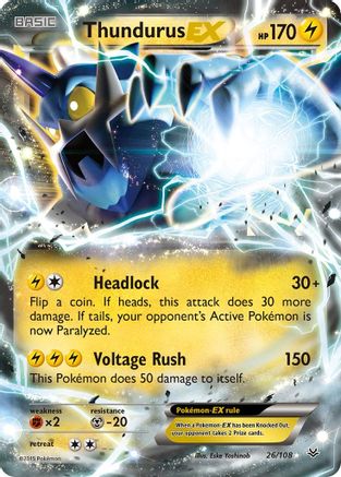 Thundurus EX 026/108/108 - Ultra Rare - Holofoil