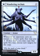 Wandering Archaic // Explore the Vastlands [Strixhaven: School of Mages Prerelease Promos]