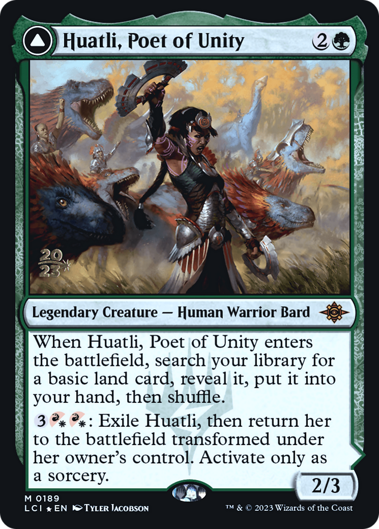 Huatli, Poet of Unity // Roar of the Fifth People [The Lost Caverns of Ixalan Prerelease Cards]