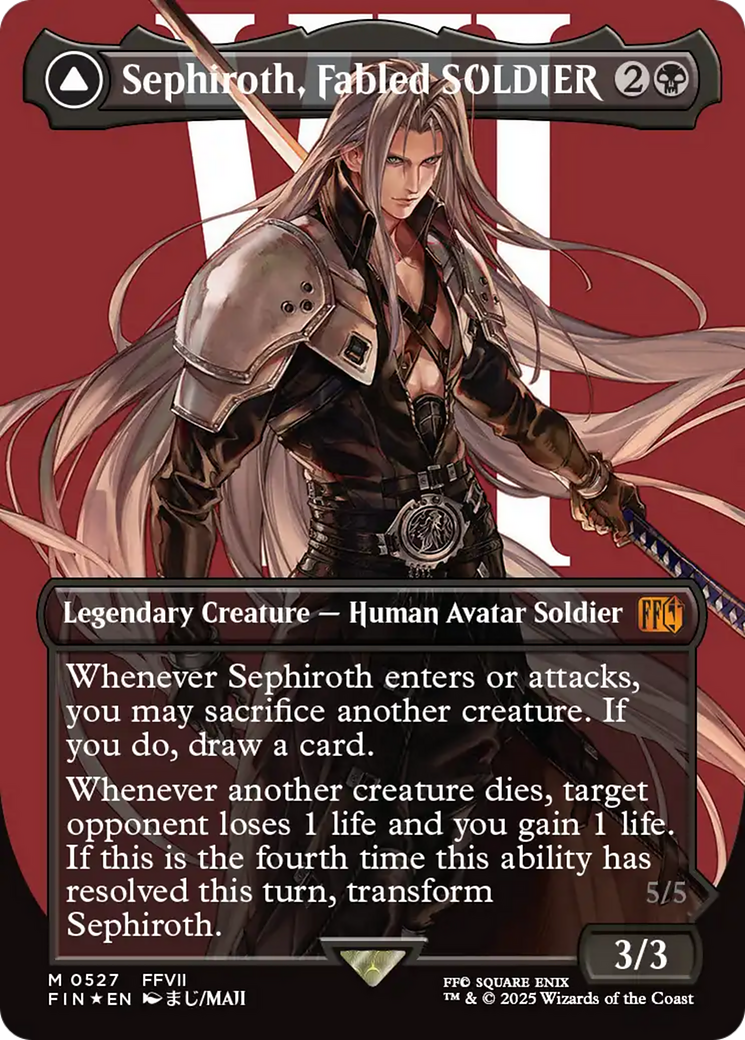 Sephiroth, Fabled SOLDIER (Borderless) (Surge Foil) (FIN-527) - FINAL FANTASY