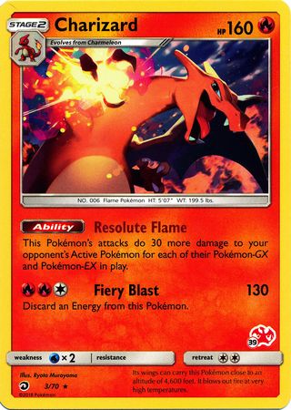 Charizard (3/70) (Charizard Stamp #39) [Battle Academy 2020]